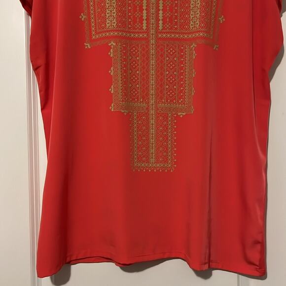 Charming Charlie Short Sleeve Coral Top - Picture 3 of 9